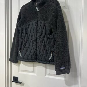 Vintage Patagonia Black Quilted Fleece Jacket